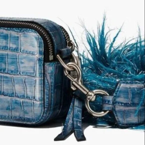 NEW | Authentic Marc Jacobs Light Blue Croc-Embossed Crossbody Bag with dust bag - Picture 5 of 9